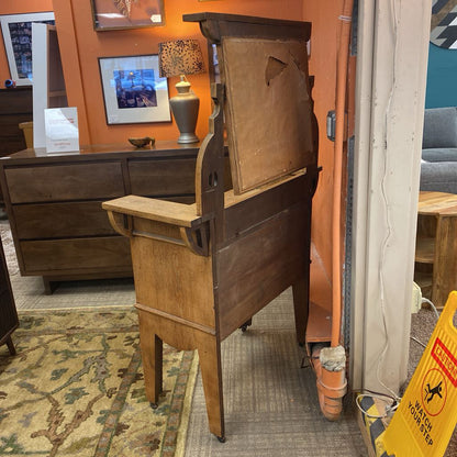 Wooden cabinet in a room with furniture and decor