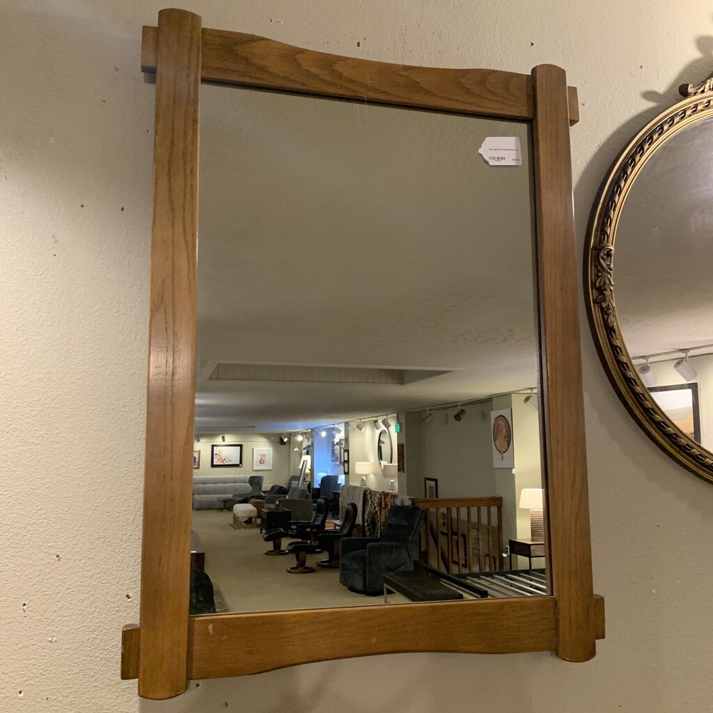 Vint. Aged Oak Framed Mirror