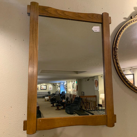 Vint. Aged Oak Framed Mirror
