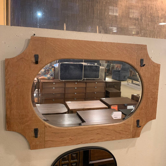 Quartersawn Oak Mirror w/ Hooks