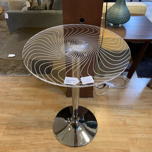 LED Swirl Top Coffee Table(table base does adjust, but with difficulty)
