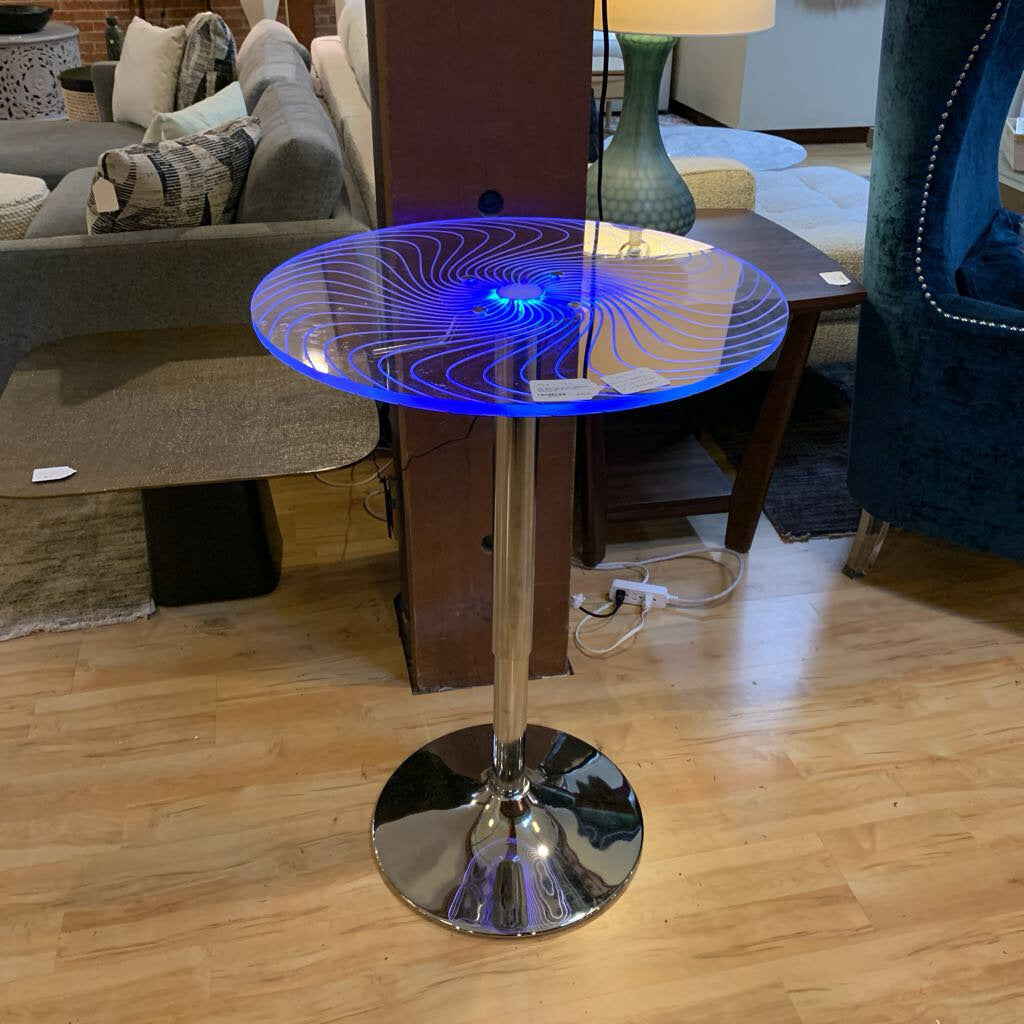 LED Swirl Top Coffee Table(table base does adjust, but with difficulty)