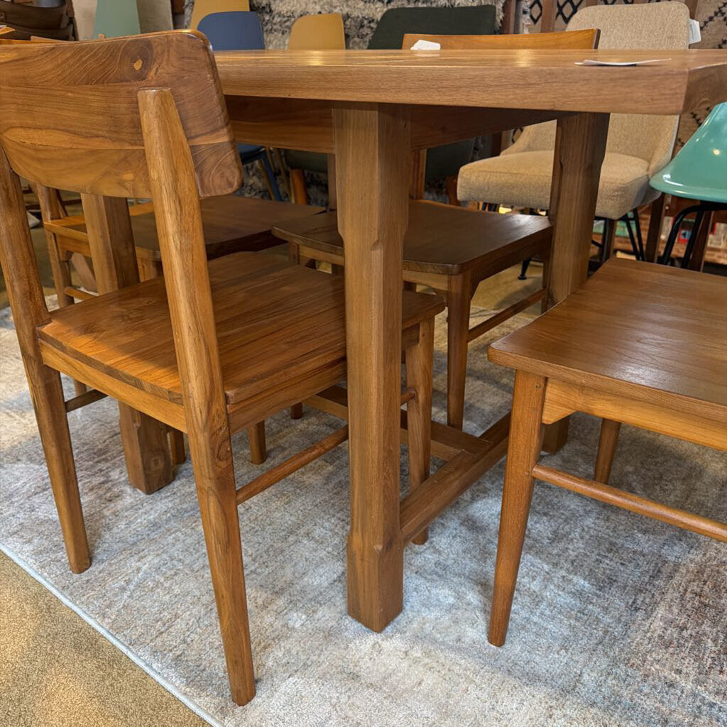 Small Farmhouse Style Dining Table & 4 Chairs