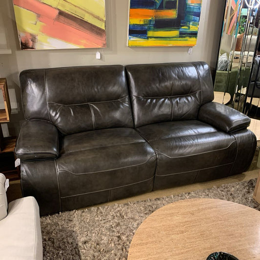 Charcoal 2 Seat Leather Power Recliner