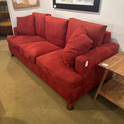 Deep Red Corded Fabric Sofa
