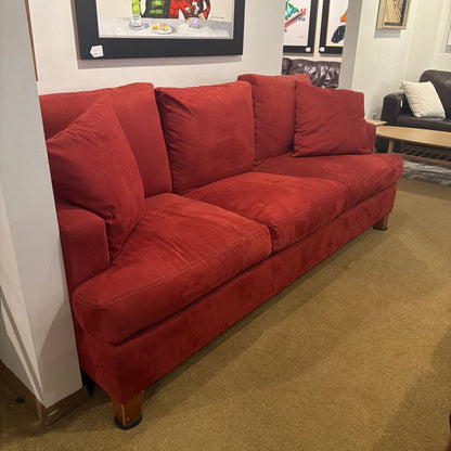 Deep Red Corded Fabric Sofa