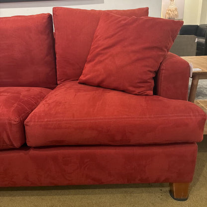 Deep Red Corded Fabric Sofa