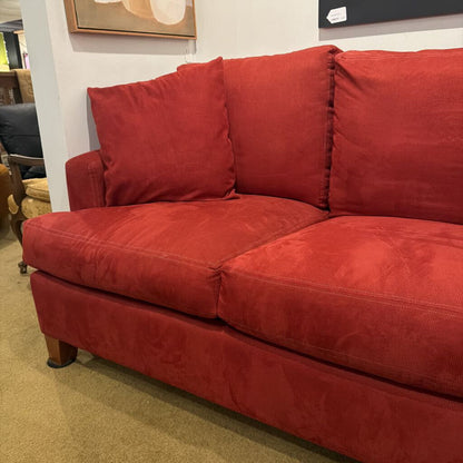 Deep Red Corded Fabric Sofa