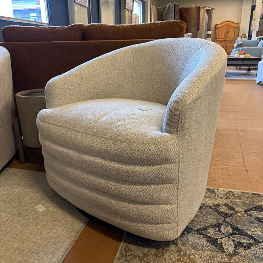 Banded Chenille Swivel Chair