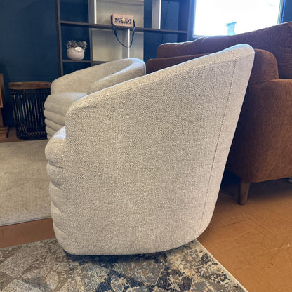 Banded Chenille Swivel Chair