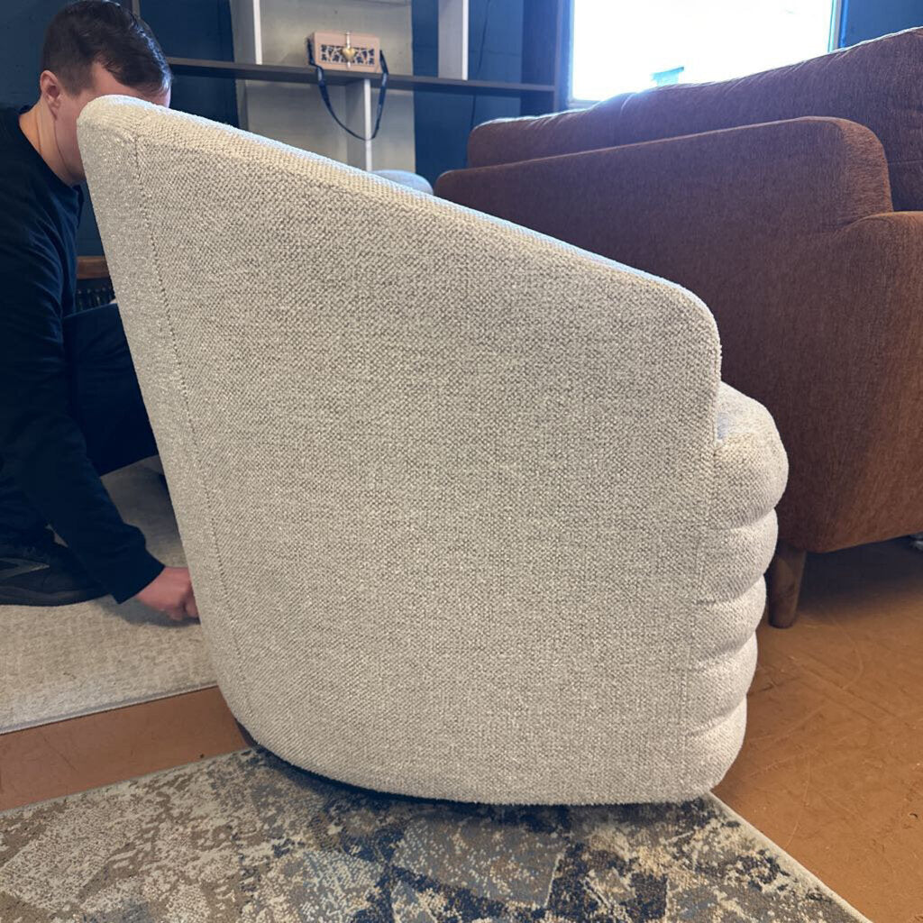 Banded Chenille Swivel Chair