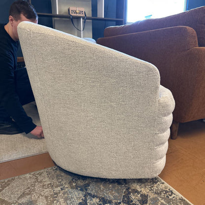 Banded Chenille Swivel Chair