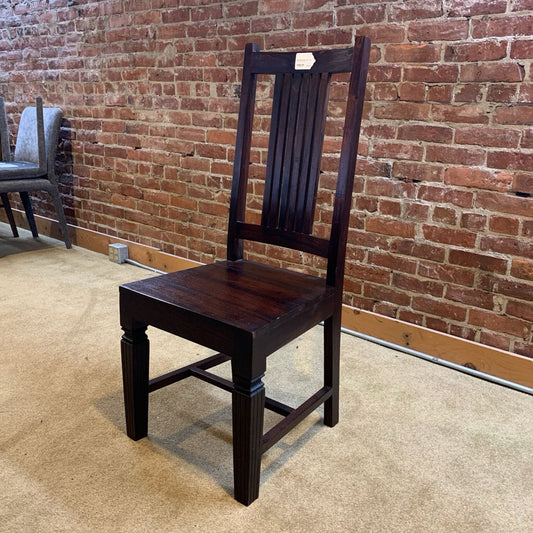 Solid Dark Wood Slat Back Dining Chair SET OF 4