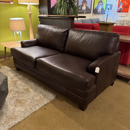Bassett Brown Leather 2 Seat Sofa