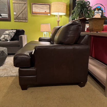 Bassett Brown Leather 2 Seat Sofa