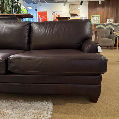 Bassett Brown Leather 2 Seat Sofa