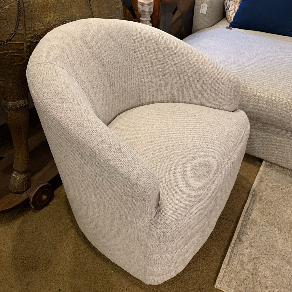 Banded Chenille Swivel Chair