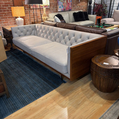 Woodrow Pumice Leather Sofa w Bolstered Pillows by Kardiel