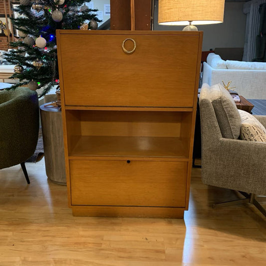 Light Wood Pull Out Bar Cabinet