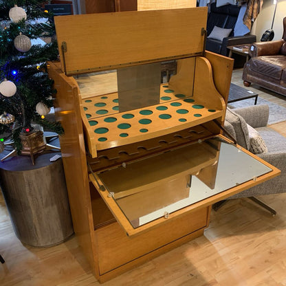 Light Wood Pull Out Bar Cabinet