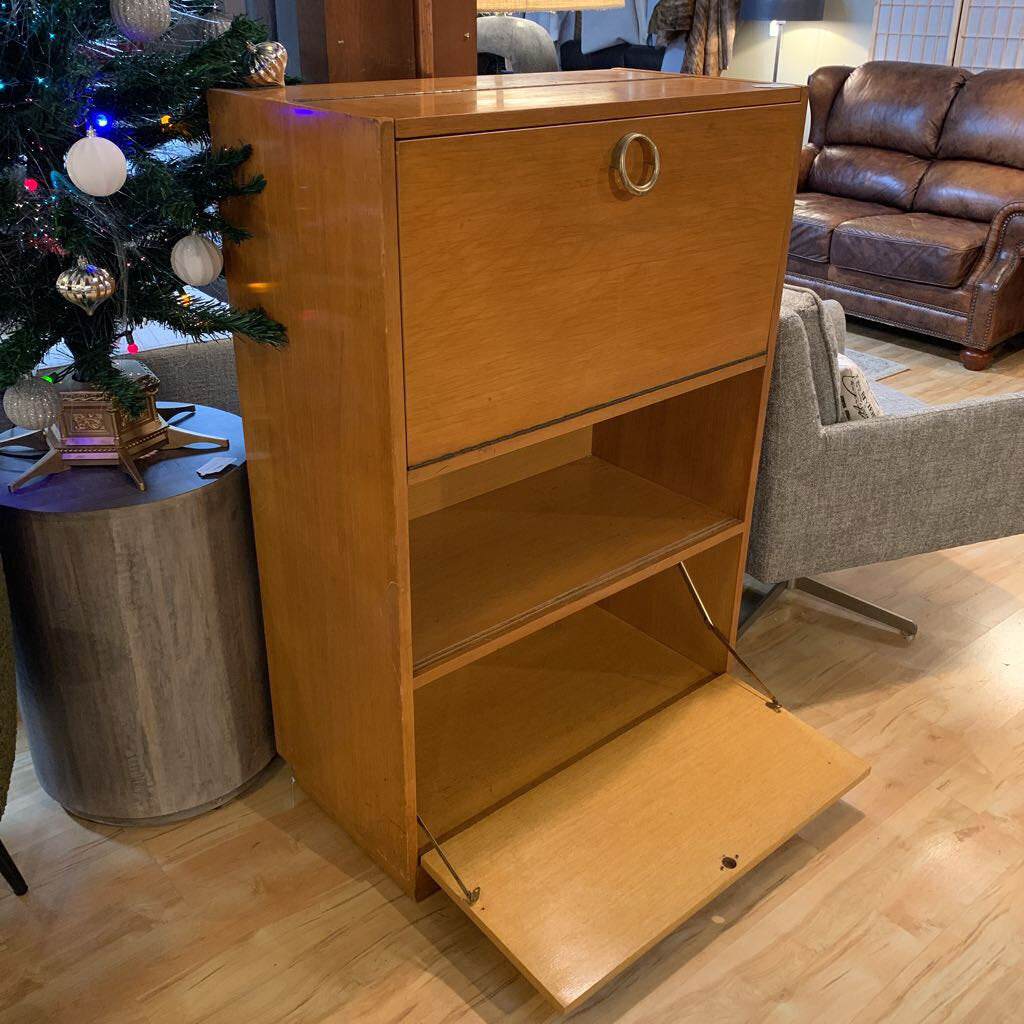 Light Wood Pull Out Bar Cabinet