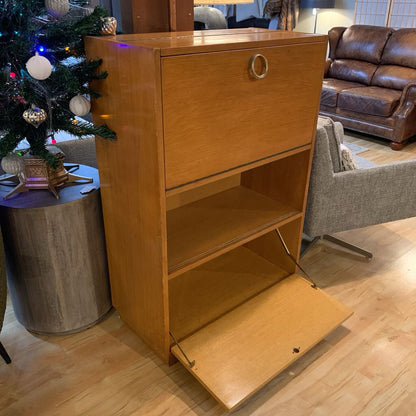 Light Wood Pull Out Bar Cabinet