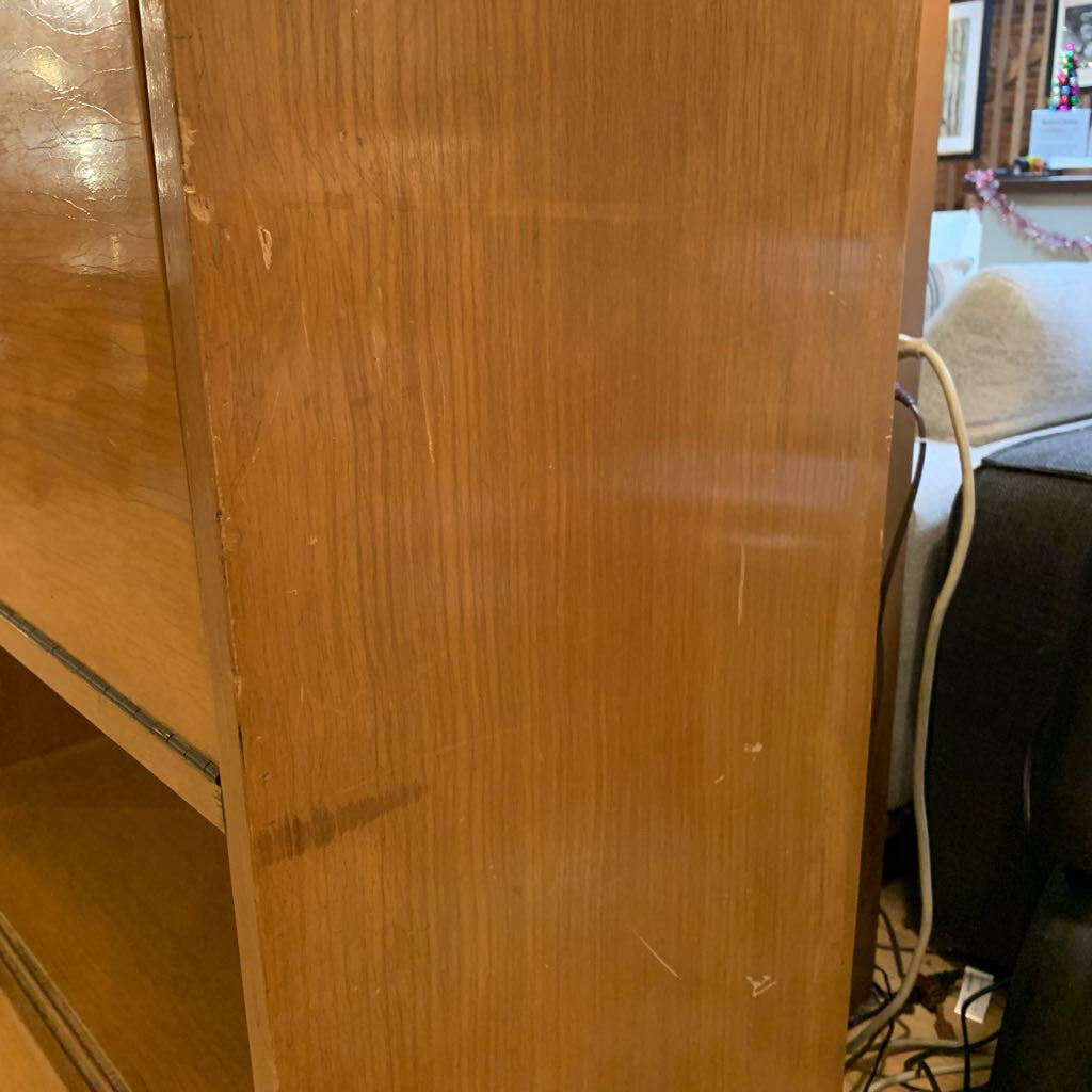 Light Wood Pull Out Bar Cabinet