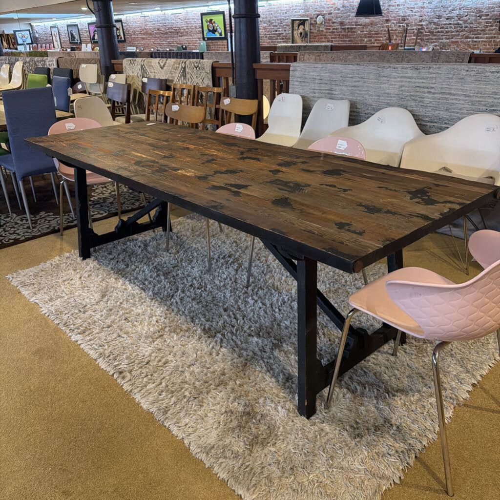 Rustic Wood Trestle Table