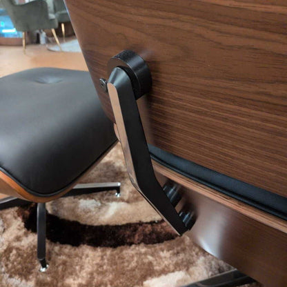 Black Leather Bentwood Lounge Chair & Ottoman