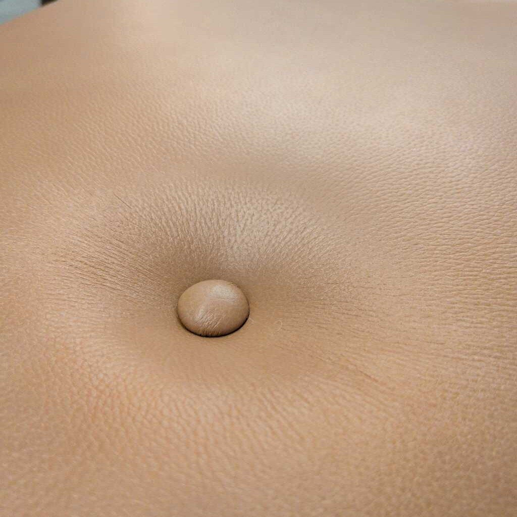 Eames Style Lounge Chair with Ottoman - Tan Leather