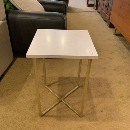 Faux Marble with Matte Gold Legs Stand