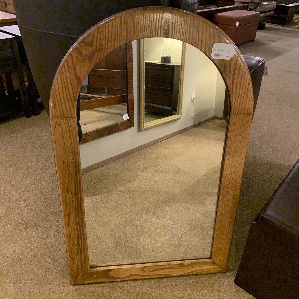 Wood Frame Curved Top Mirror