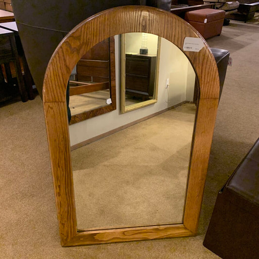 Wood Frame Curved Top Mirror