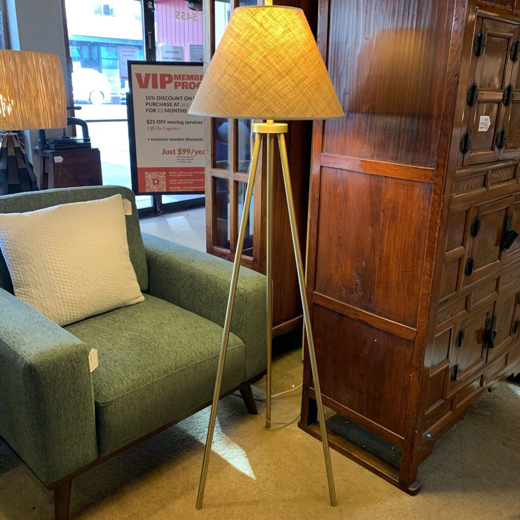 Matte Gold Base Tripod Floor Lamp