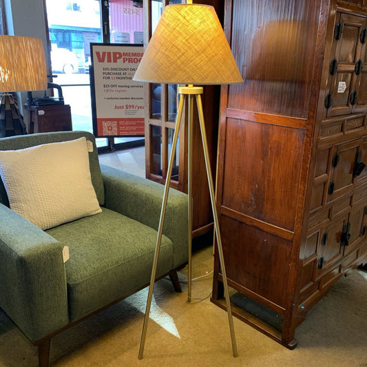 Matte Gold Base Tripod Floor Lamp