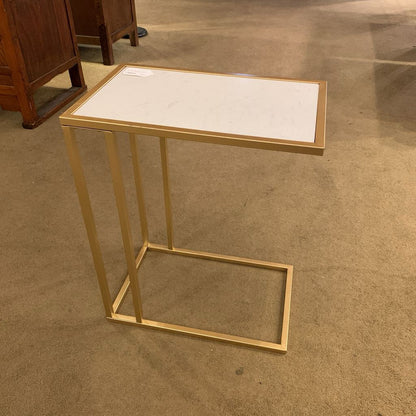 "C" Table with Matte Gold Base