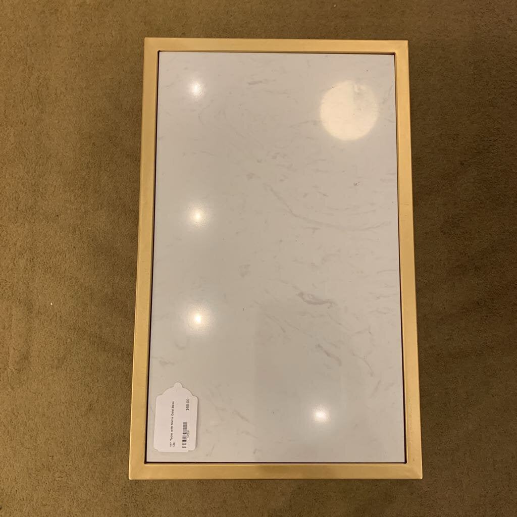 "C" Table with Matte Gold Base