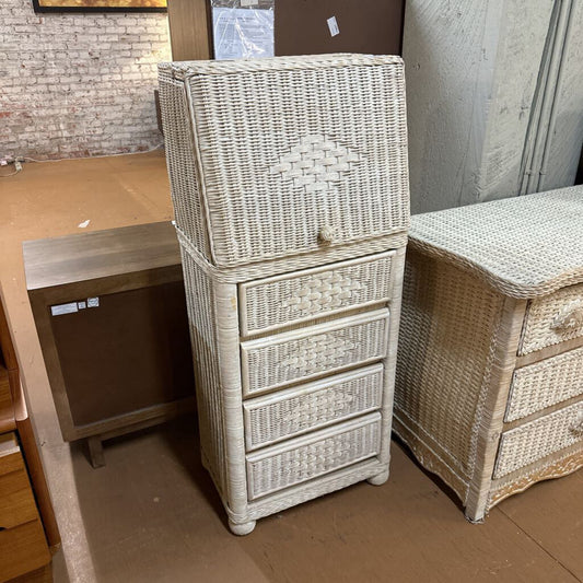 White Rattan Lingerie Chest