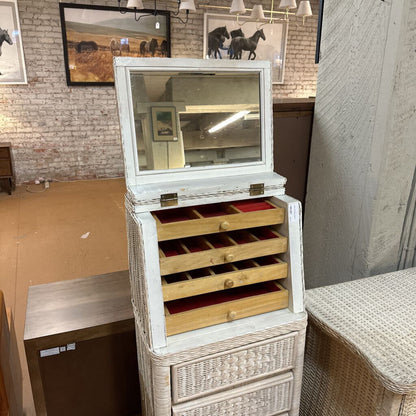 White Rattan Lingerie Chest