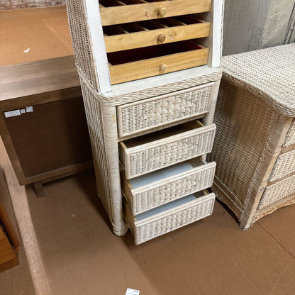 White Rattan Lingerie Chest
