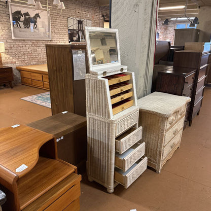 White Rattan Lingerie Chest