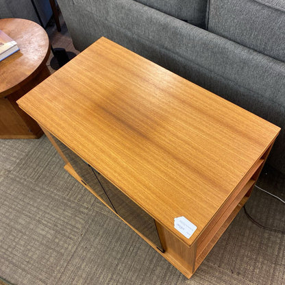 Danish Teak Rolling Rotating Top TV Stand