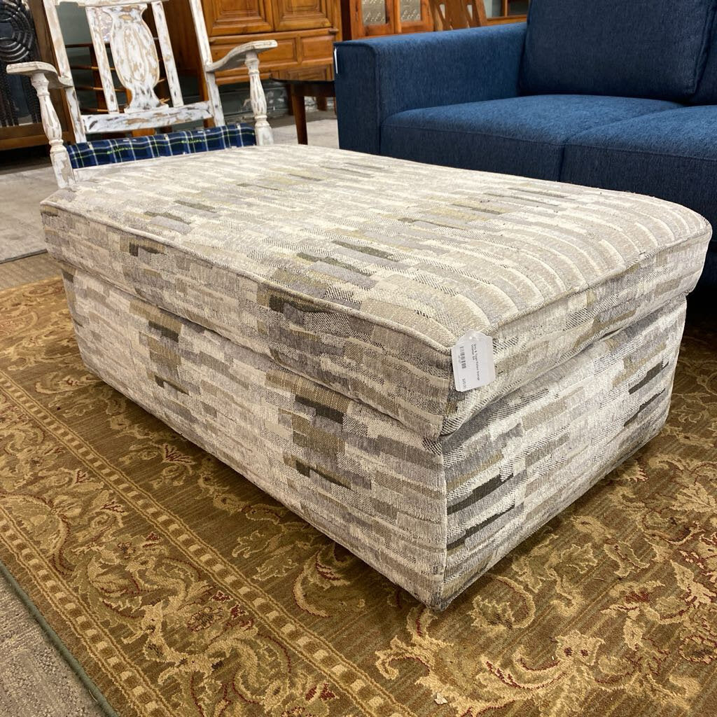 Grey & Taupe Pattern Storage Ottoman