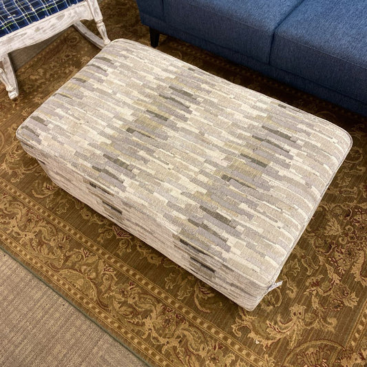 Grey & Taupe Pattern Storage Ottoman