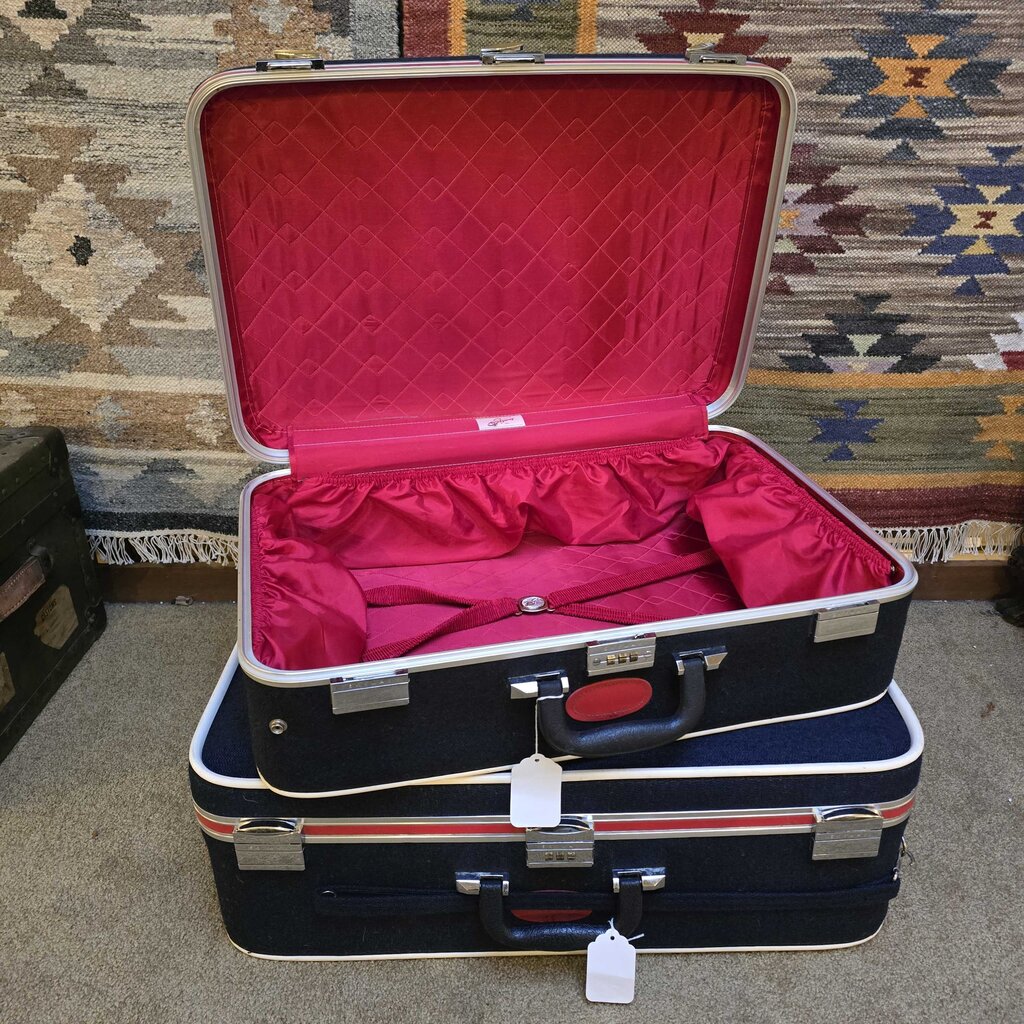 Navy & Red Detail Skyway Luggage SET OF 2