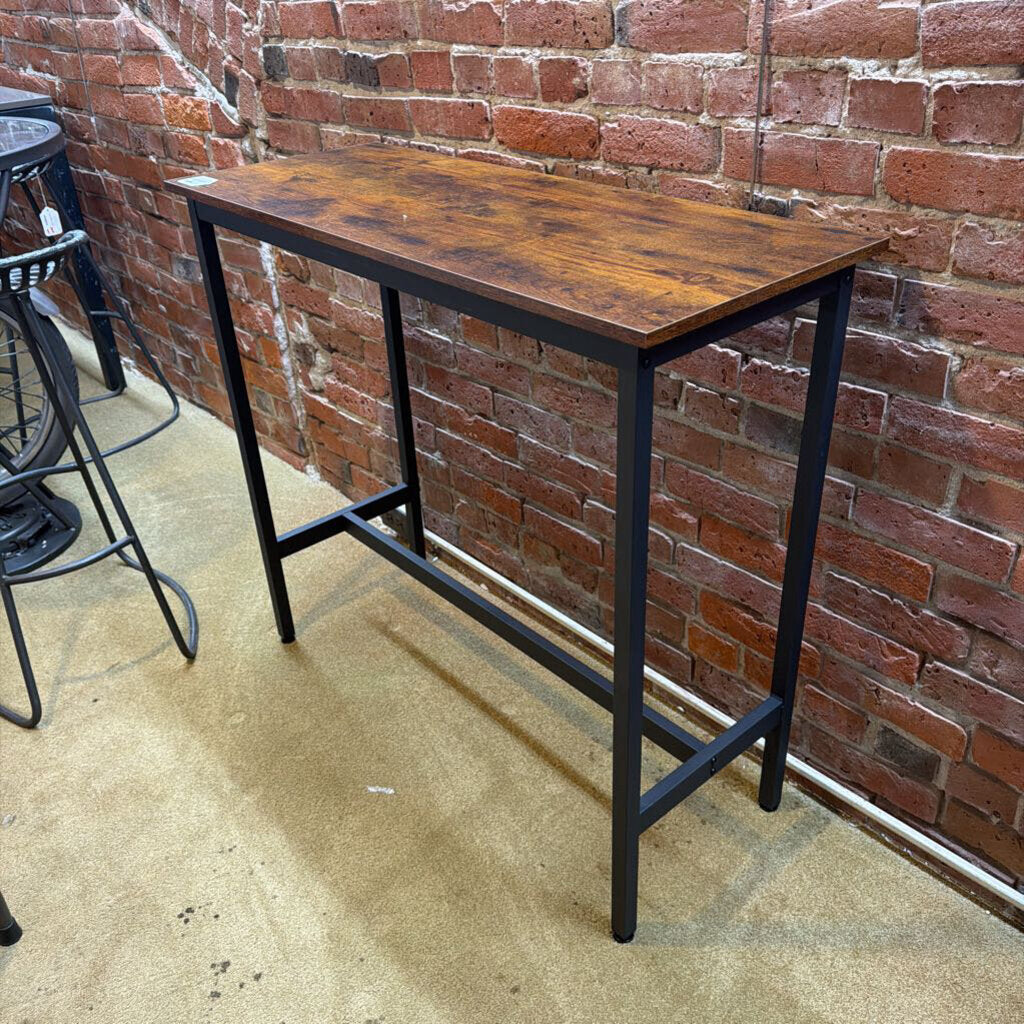 Faux Wood & MetalTall Console Table