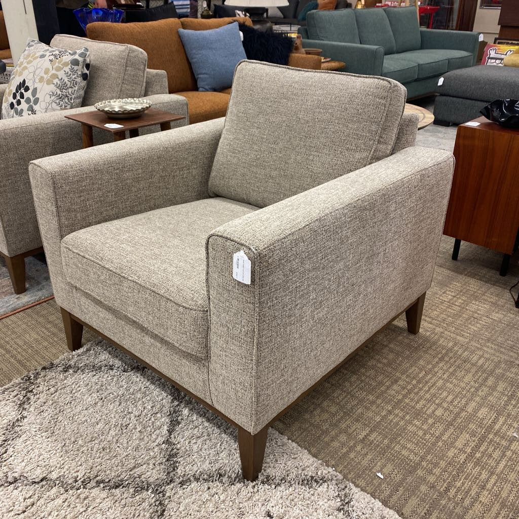 Sand Tweed Track Arm Chair