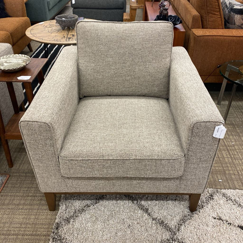 Sand Tweed Track Arm Chair