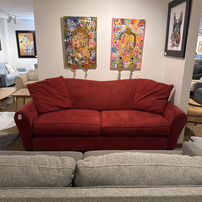 Carmine Suede Two Seat Dipped Back Sofa