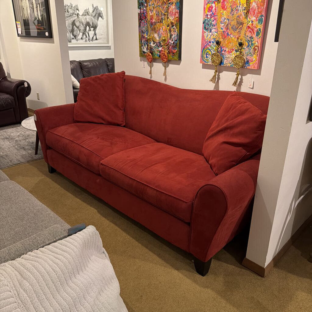 Carmine Suede Two Seat Dipped Back Sofa